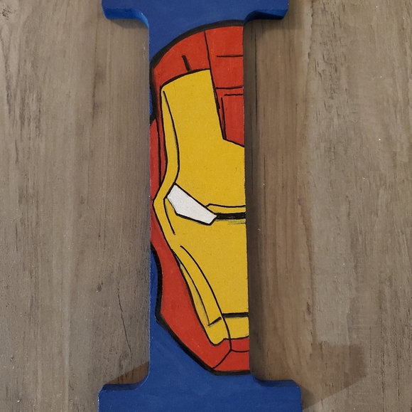 Hand painted marvel iron man letter art - Picture 1 of 1